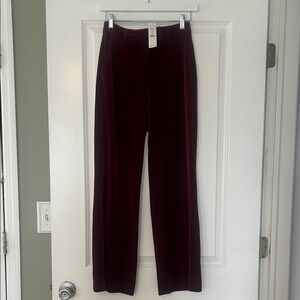 White House Black Market Burgundy Velvet Wide-Leg Pants